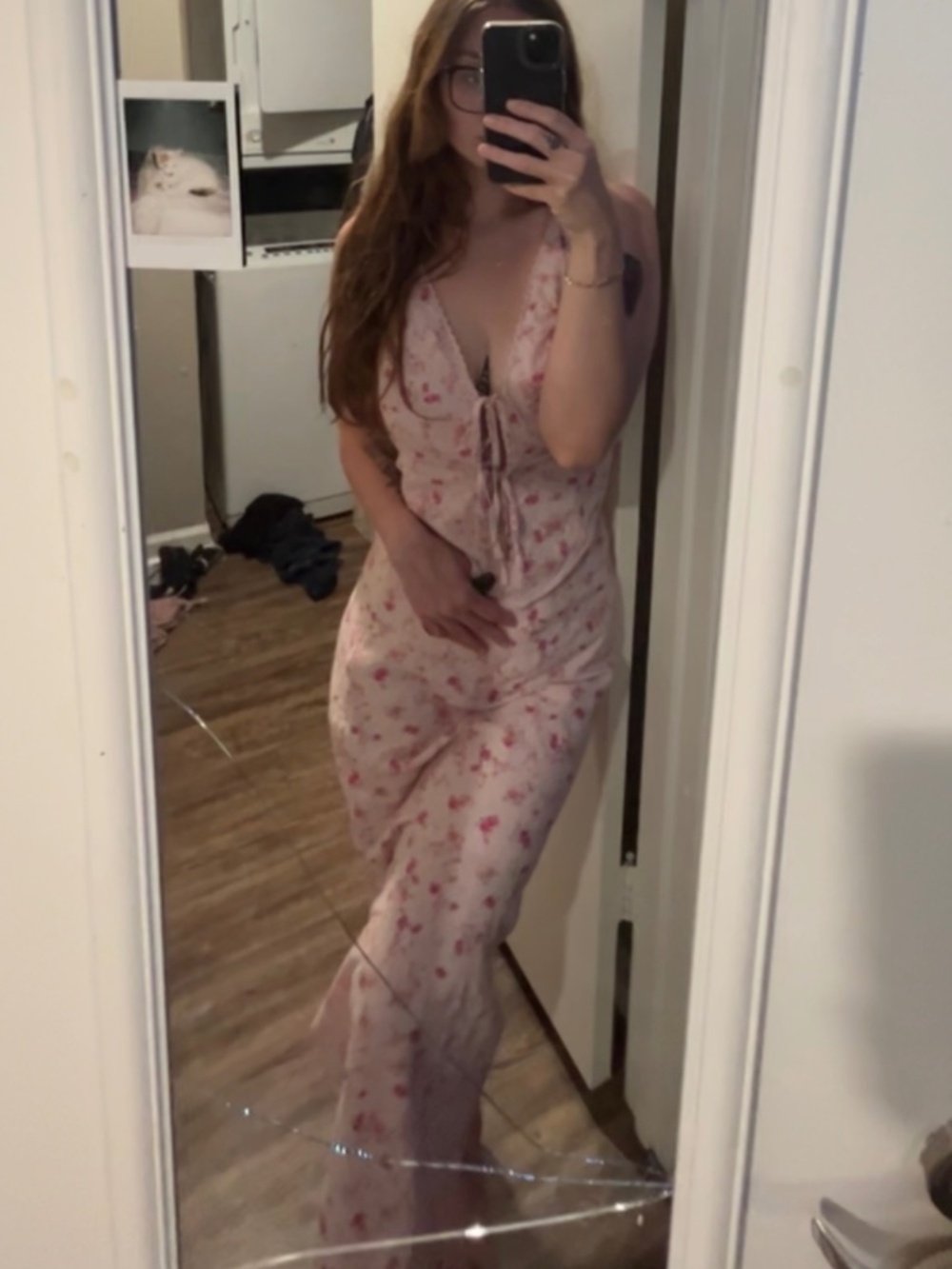 Pink Rose Two Piece Pink Skirt and Matching Tie Shirt